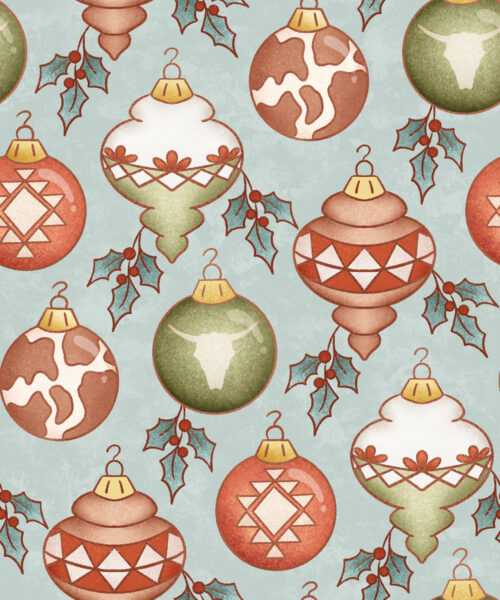 Krystal Winn - Christmas Y'all Ornament Blue