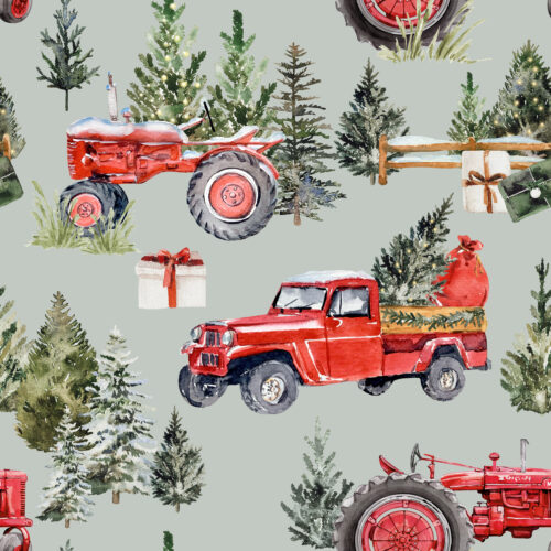 Hip Kid Design - Christmas in the Woods on Mint Gray