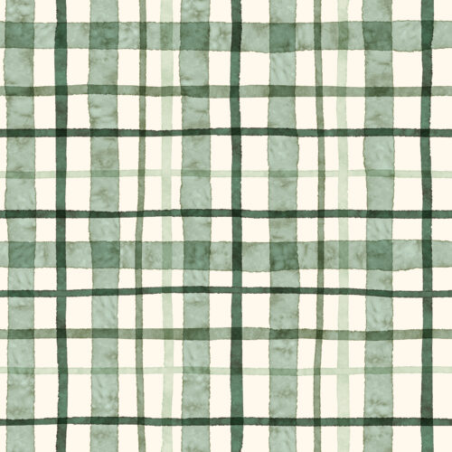 Christmas watercolor plaid greens