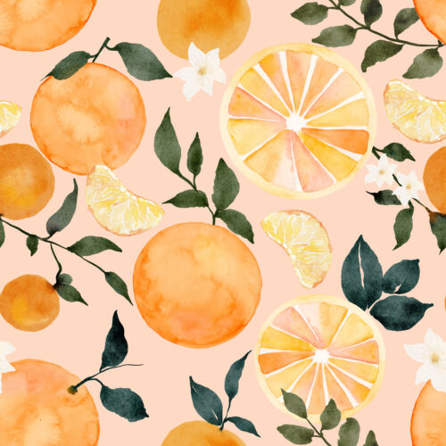Hip Kid Design - Citrus Oranges on Peachy Pink