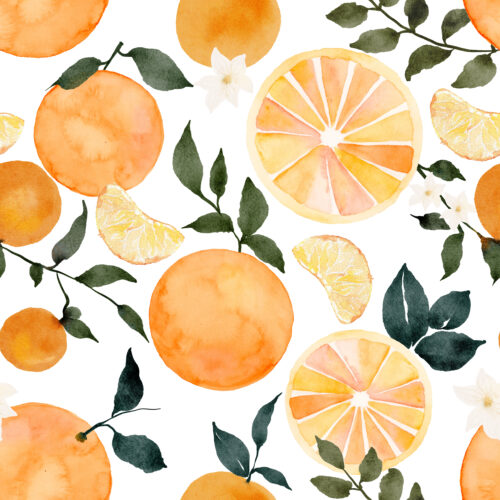 Hip Kid Design - Citrus Oranges on White