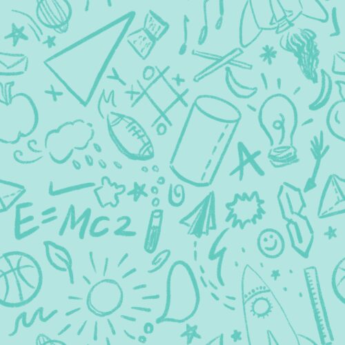 Class Doodles In Aqua