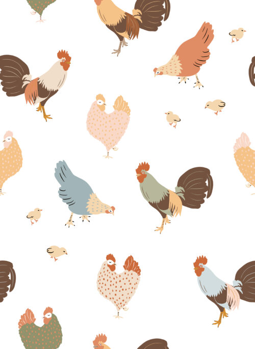Indy Bloom Designs - Cluck Cluck Jumbo Wallpaper