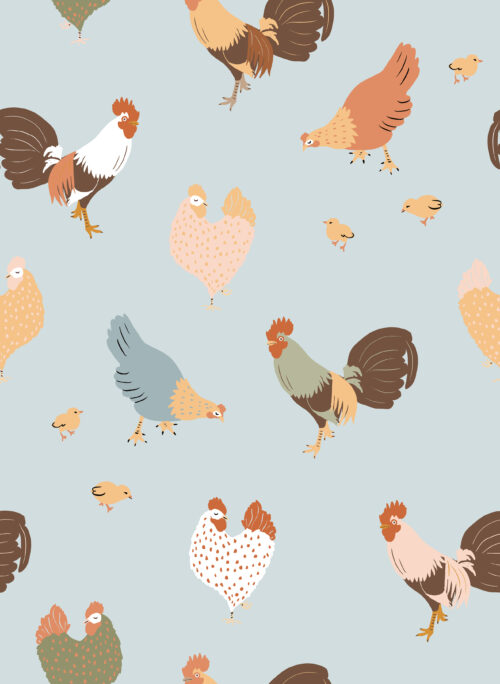 Indy Bloom Designs - Cluck Cluck In Robins Egg 12x8.7