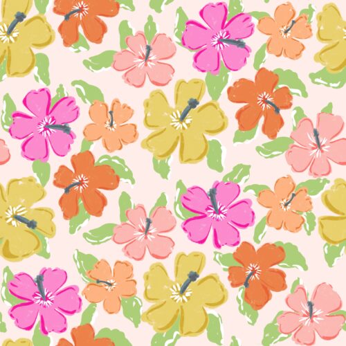 Lindsay Anne - Coastal Blooms Lt Pink Green Leaves