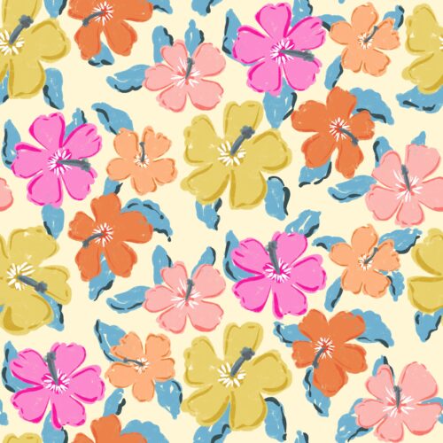 Lindsay Anne - Coastal Blooms   Lt Yellow Blue Navy Leaves