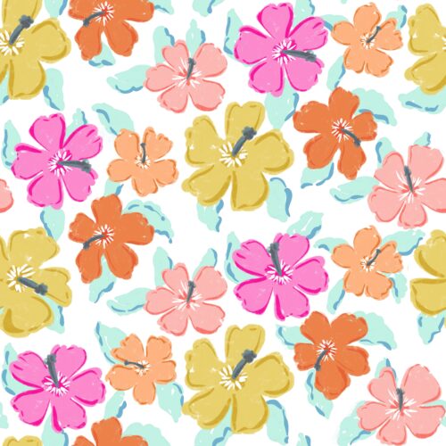 Lindsay Anne - Coastal Blooms   White Aqua Blue Leaves