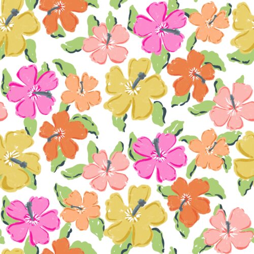 Lindsay Anne - Coastal Blooms   White Green Navy Leaves