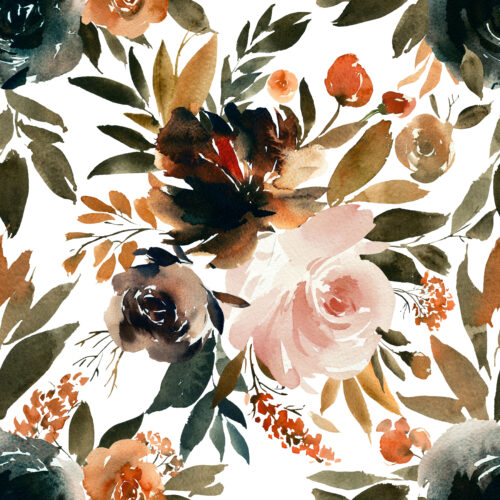 Hip Kid Design - Coffee and Nude Florals