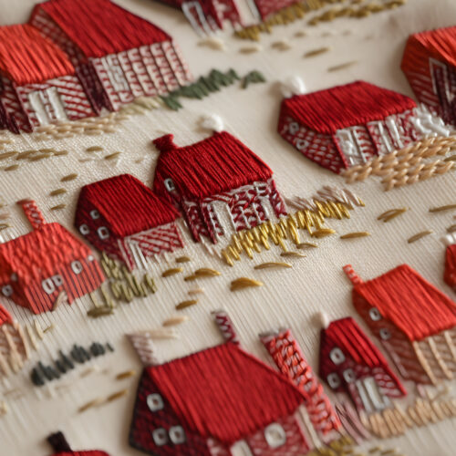 Cottage In The Hill Embroidery