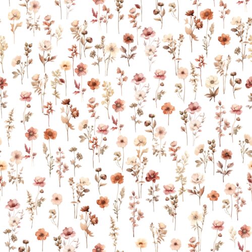 Vanya Minimalist Designs - Cottagecore Flowers White