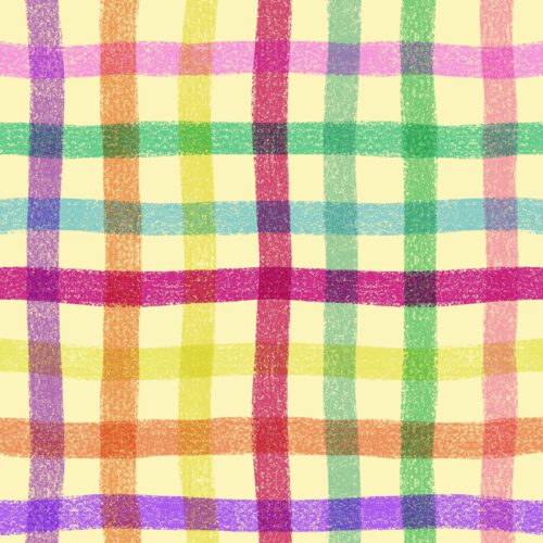 Lindsay Anne - Crayon Multi Plaid Post It Yellow