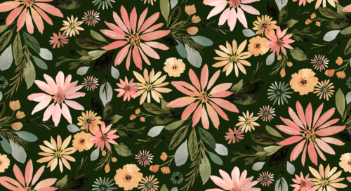 Sara Swanson - Daisy Garden Bright On Dk Green