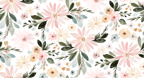 Sara Swanson - Daisy Garden Light Pink On White