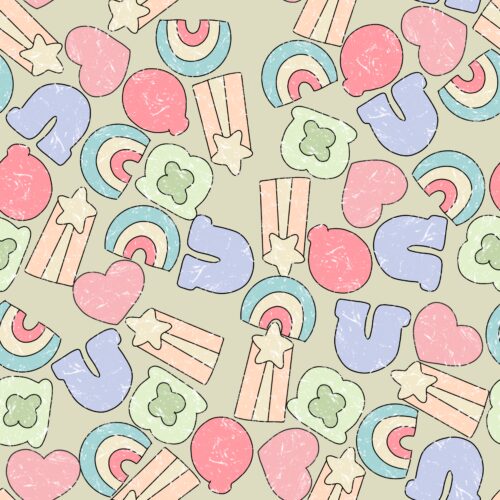 Lavender Rainbow Hearts