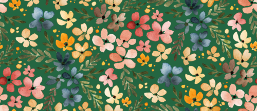 Sara Swanson - Ditsy Floral Bright Flowers On Emerald Large