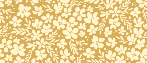 Sara Swanson - Ditsy Floral Silhouette Mustard Large