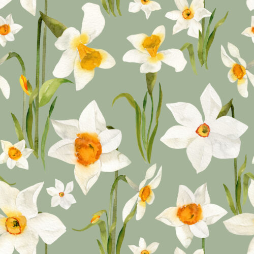 Hip Kid Design - Daffodil Garden on Sage