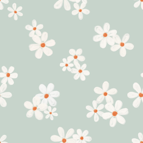 Seamless Gal - Daisies In Boho Blue