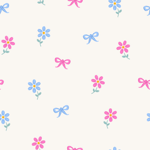 Vivie & Ash - Daisies And Bows Pink And Blue