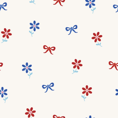 Vivie & Ash - Daisies And Bows Red White And Blue