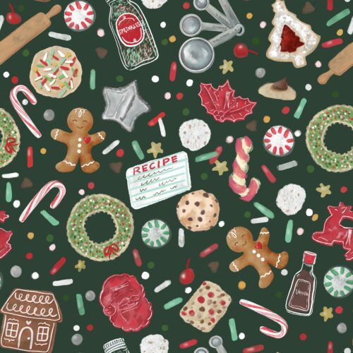 Dark Green Holiday Baking Fun