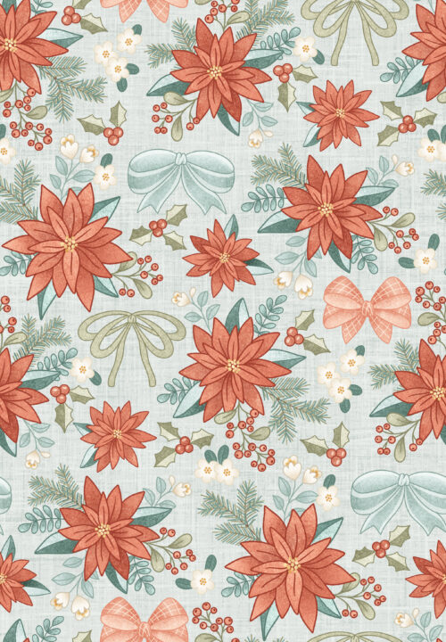 Krystal Winn - Dear Santa Bow Floral Mint