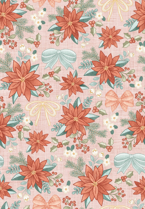 Krystal Winn - Dear Santa Bow Floral Pink
