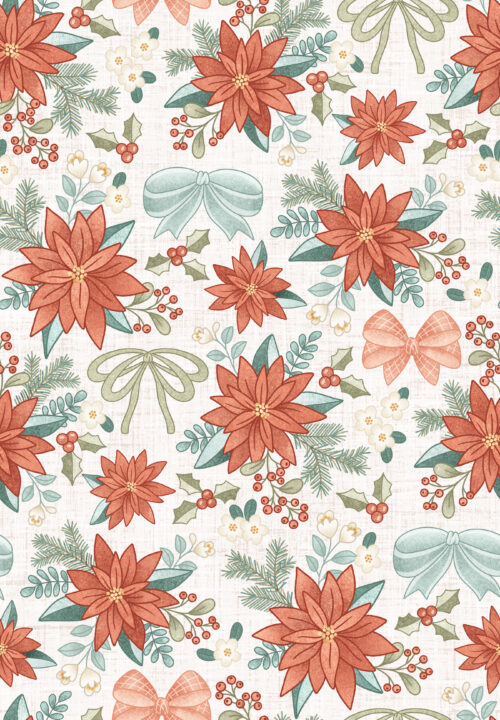 Krystal Winn - Dear Santa Bow Floral White