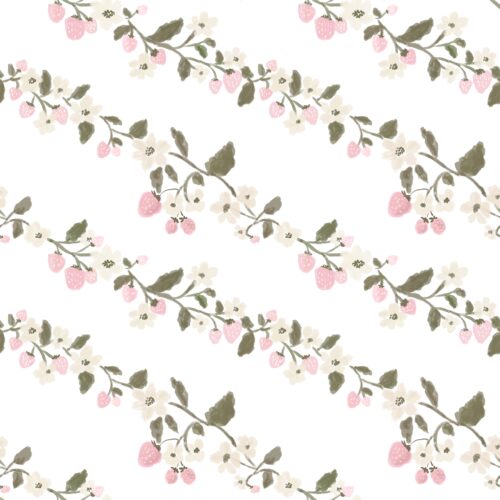 Lindsay Anne - Diagonal Strawberry Vine White
