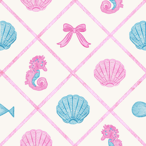 Vivie & Ash - Diamond Seahorse And Seashell With Bow