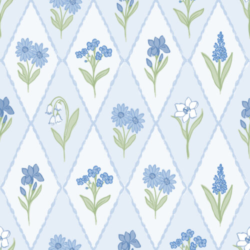 Vivie & Ash - Diamond Wildflower Blue And Green