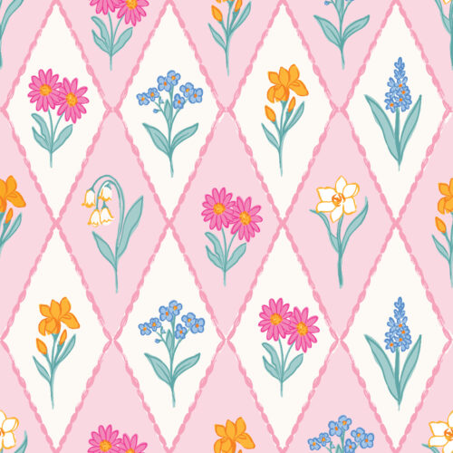 Vivie & Ash - Diamond Wildflower Pink And White