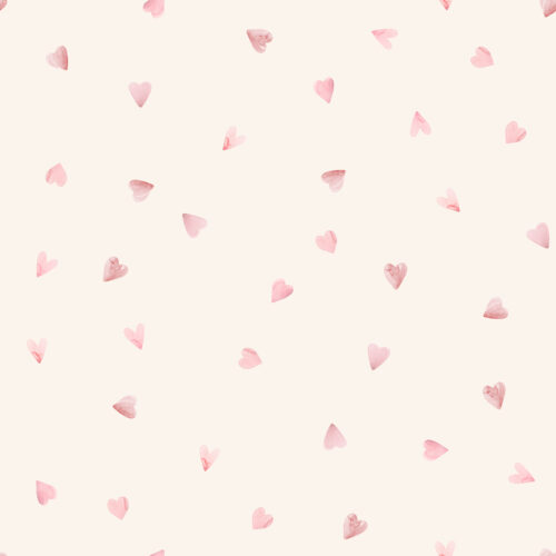 Hip Kid Design - Ditsy Blush Hearts on Off White