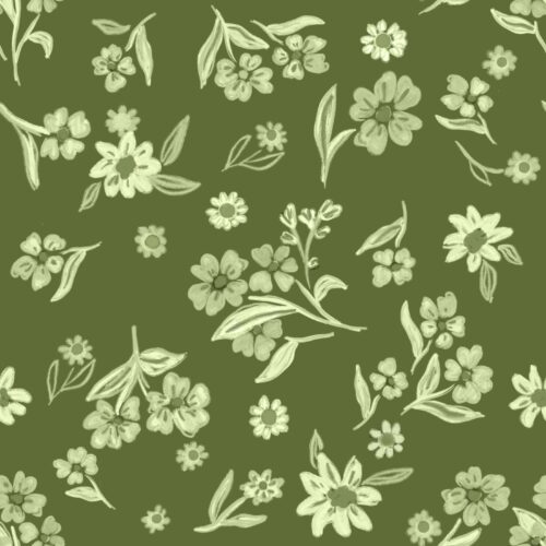Lindsay Anne - Ditsy Floral Olive Green