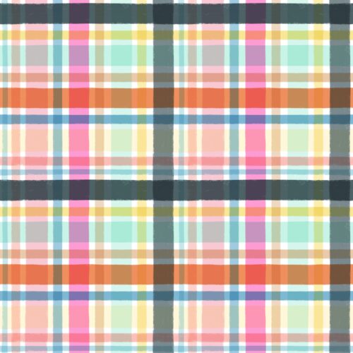 Lindsay Anne - Dockside Faded Plaid White Multi Pink