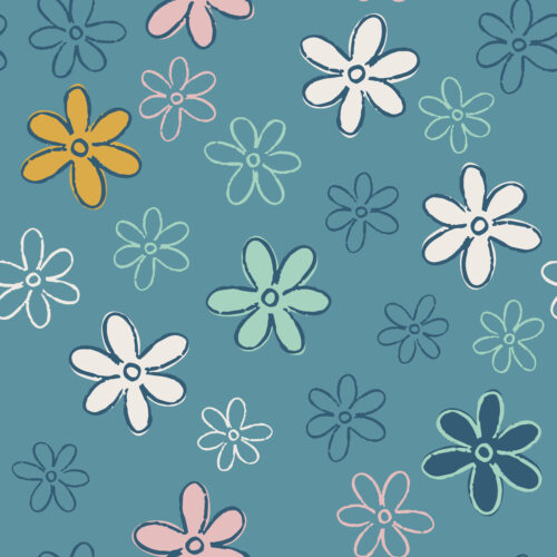 Juniper Row - Doodle Flowers In Denim
