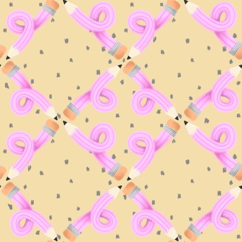 Doodle Pencil Geo In Light Yellow