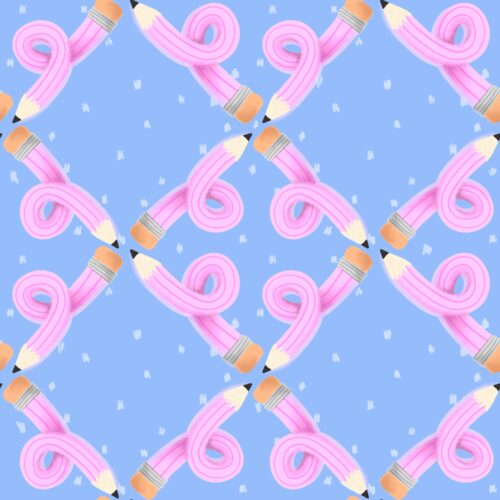 Doodle Pencil Geo In Periwinkle