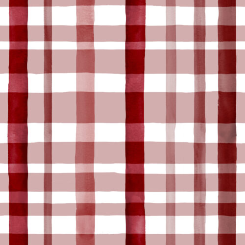 Hip Kid Design - Dusty Blush and Cranberry Watercolor Plaid