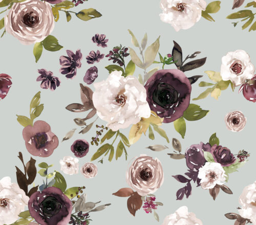 Hip Kid Design - Dusty Plum Florals on Pumice