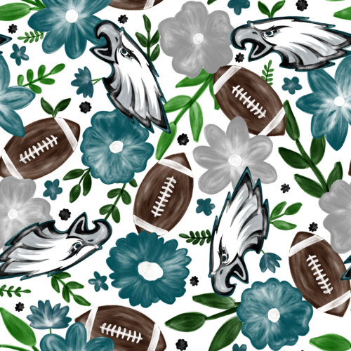 Eagles Watercolor Football Floral