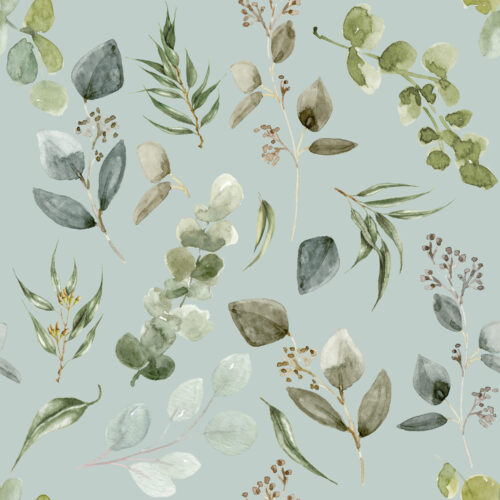 Hip Kid Design - Earth Tone Eucalyptus on Powder Ash