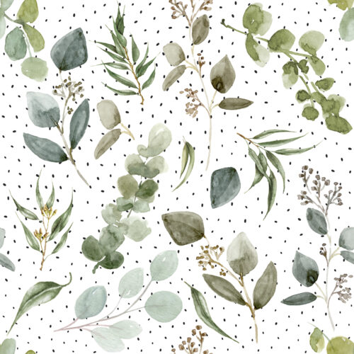 Hip Kid Design - Earth Tone Eucalyptus with Black and White Dots