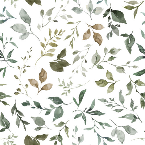 Hip Kid Design - Earthy Green Watercolor Leaves