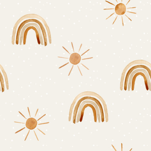 Hip Kid Design - Earthy Sun and Rainbows Watercolor