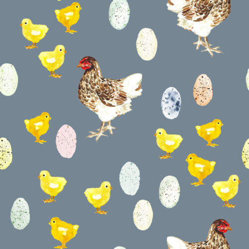 Hip Kid Design - Easter Egg Chickens on Slate Gray