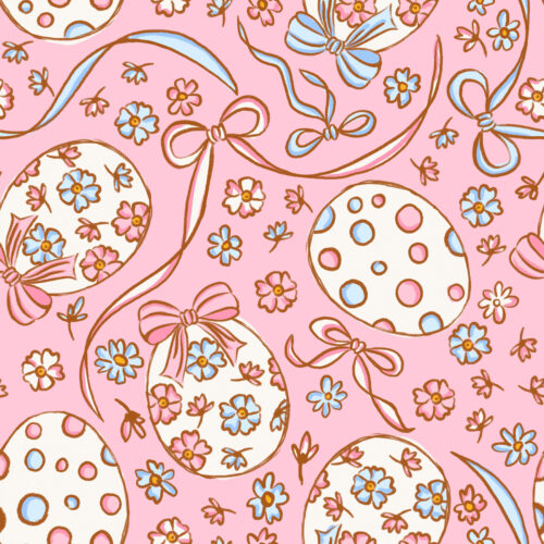 Vivie & Ash - Easter Egg Floral With Bows Pink