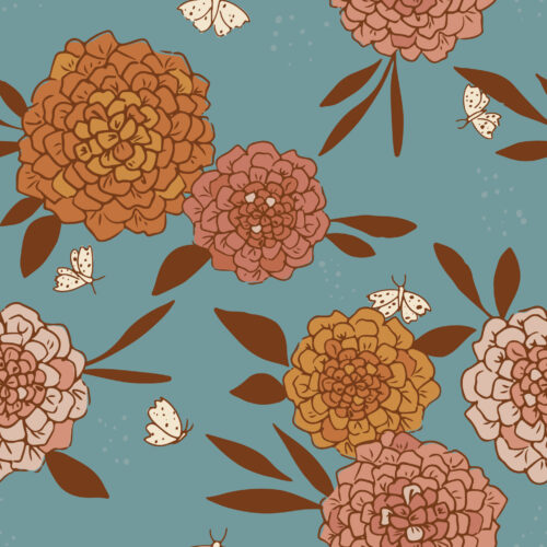 Juniper Row - Enchanted Flora In Blue Steel