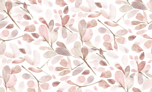 Sara Swanson - Faded Watercolor Leaves Blush